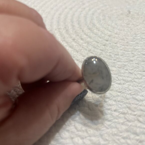 Natural TOURMALINE QUARTZ Handmade Sterling 925 Ring Size 9.75 #47D - Picture 3 of 4